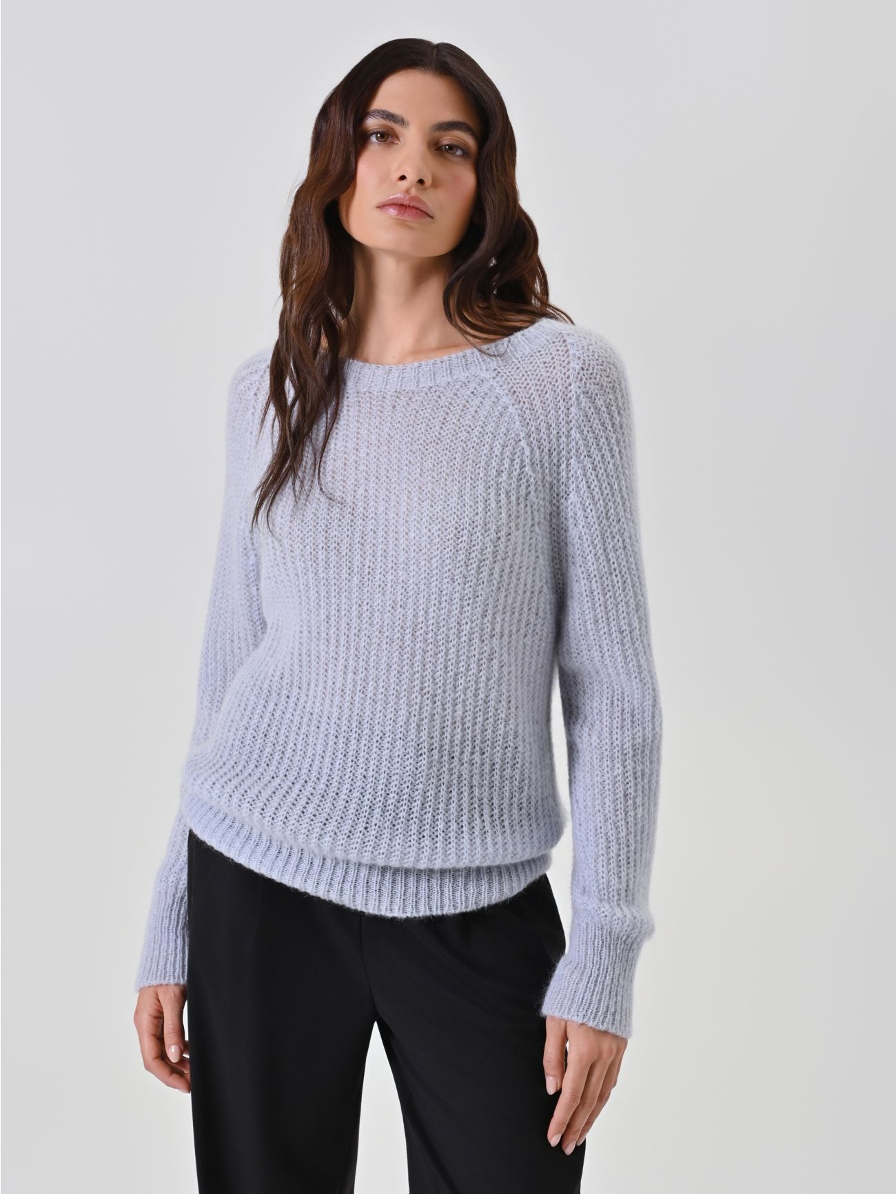 Light Blue Ribbed Sweater 5 Rinascimento Light Blue Ribbed Sweater in_i7