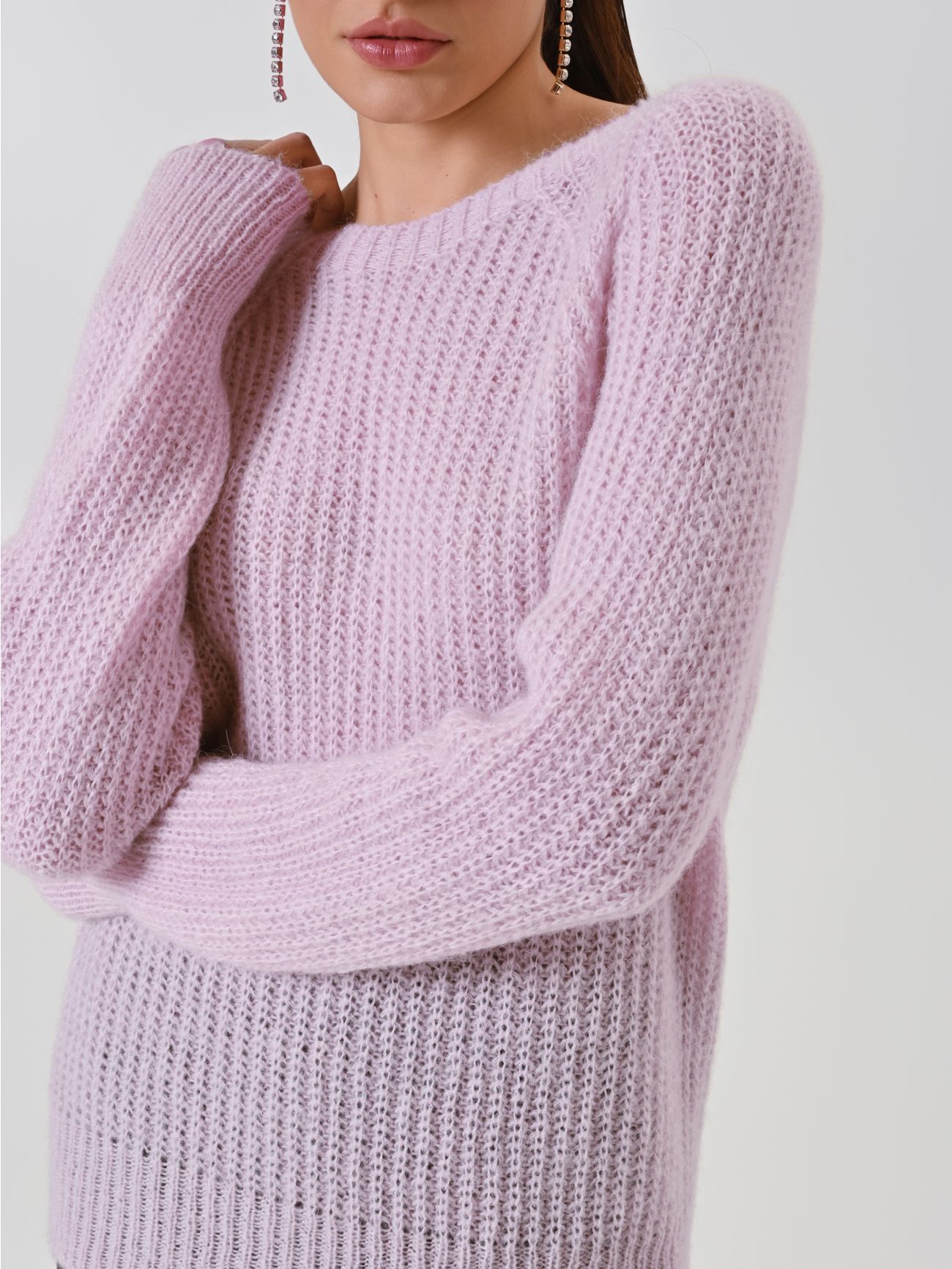 Lilac Crewneck Sweater 4 Rinascimento Lilac Crewneck Sweater in_i5