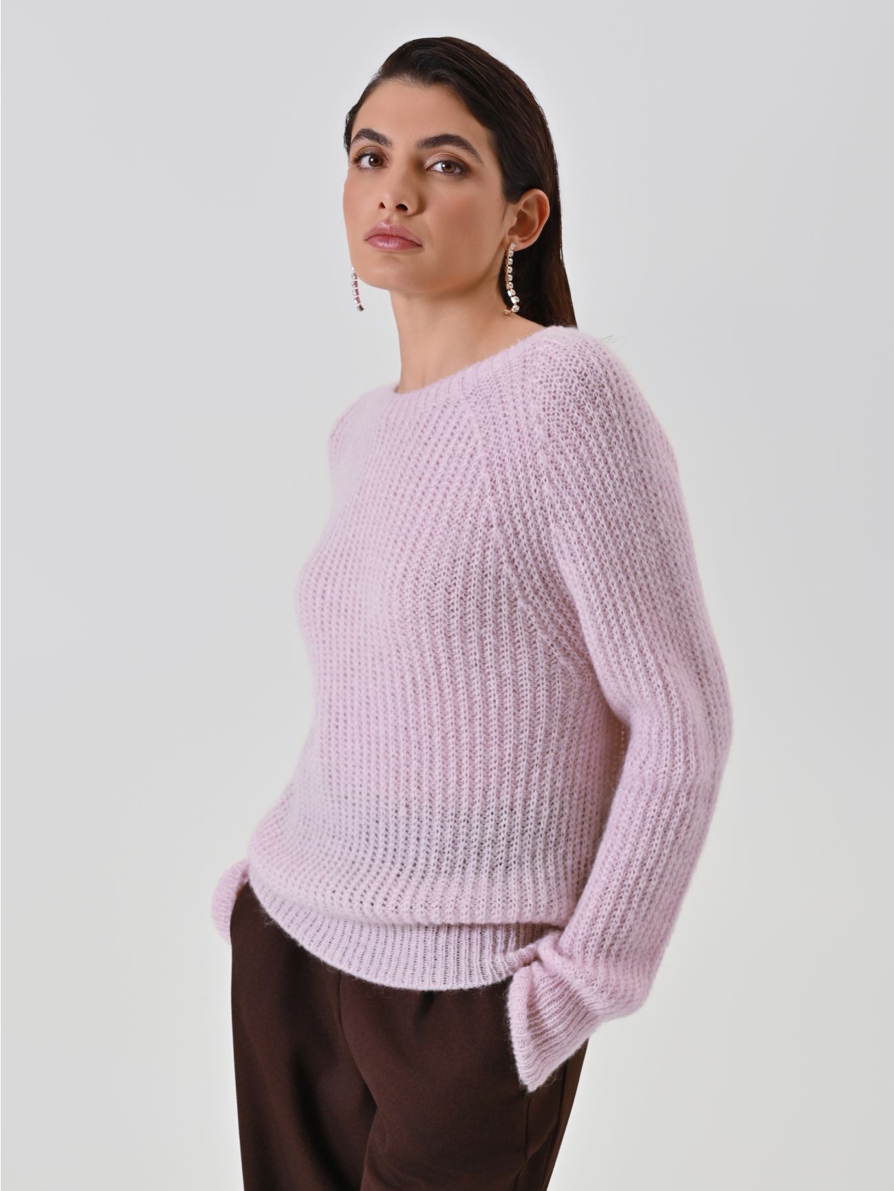 Lilac Crewneck Sweater 5 Rinascimento Lilac Crewneck Sweater in_i7