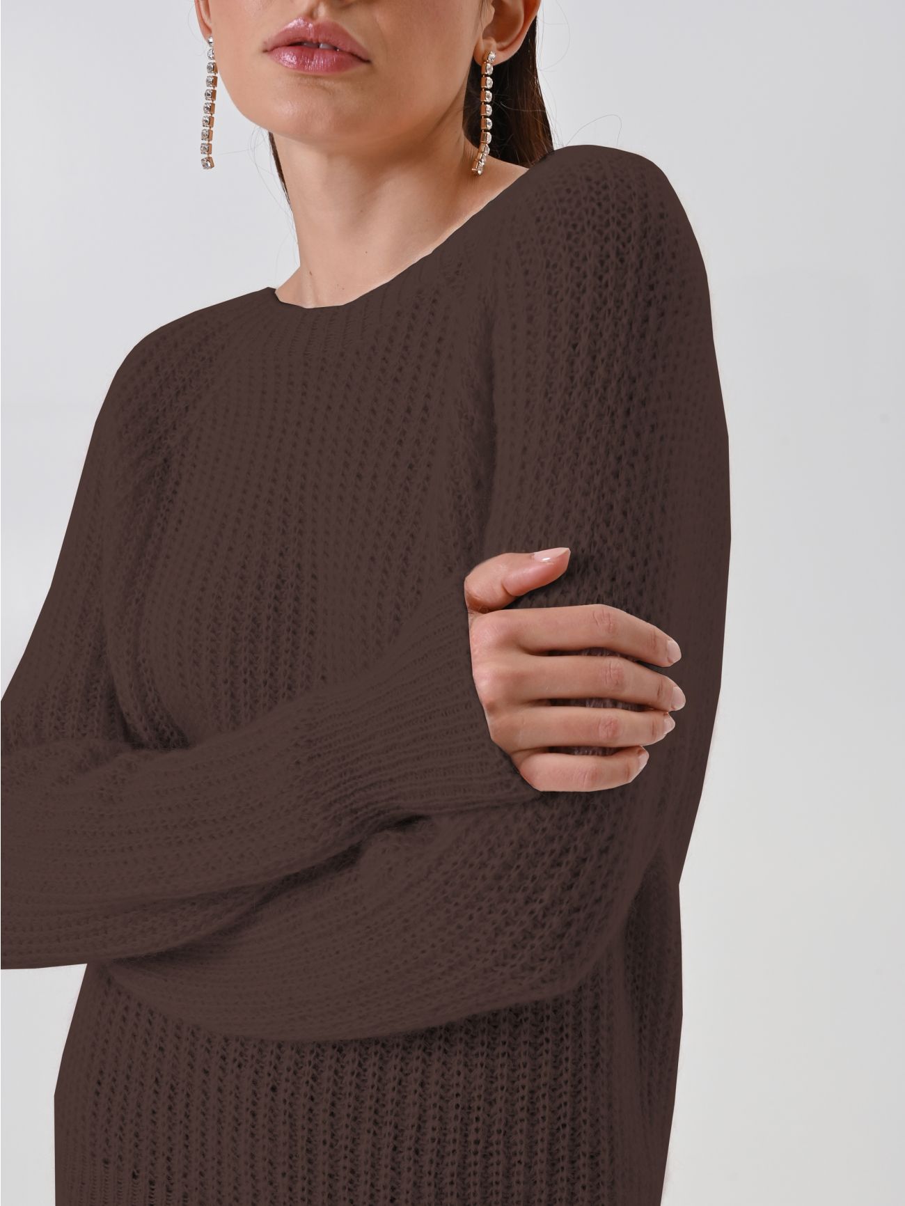 Chocolate Crewneck Jumper 4 Rinascimento Chocolate Crewneck Jumper in_i5