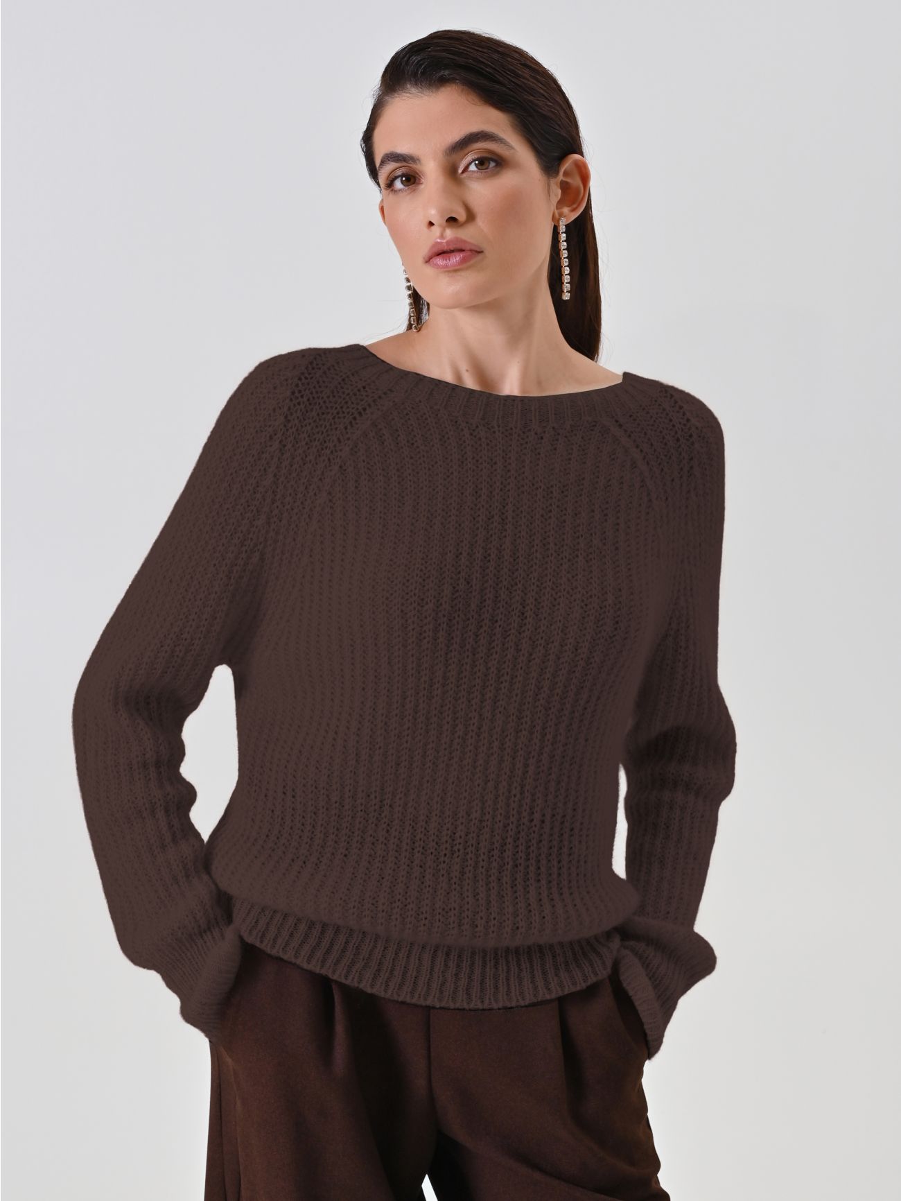 Chocolate Crewneck Jumper 5 Rinascimento Chocolate Crewneck Jumper in_i7