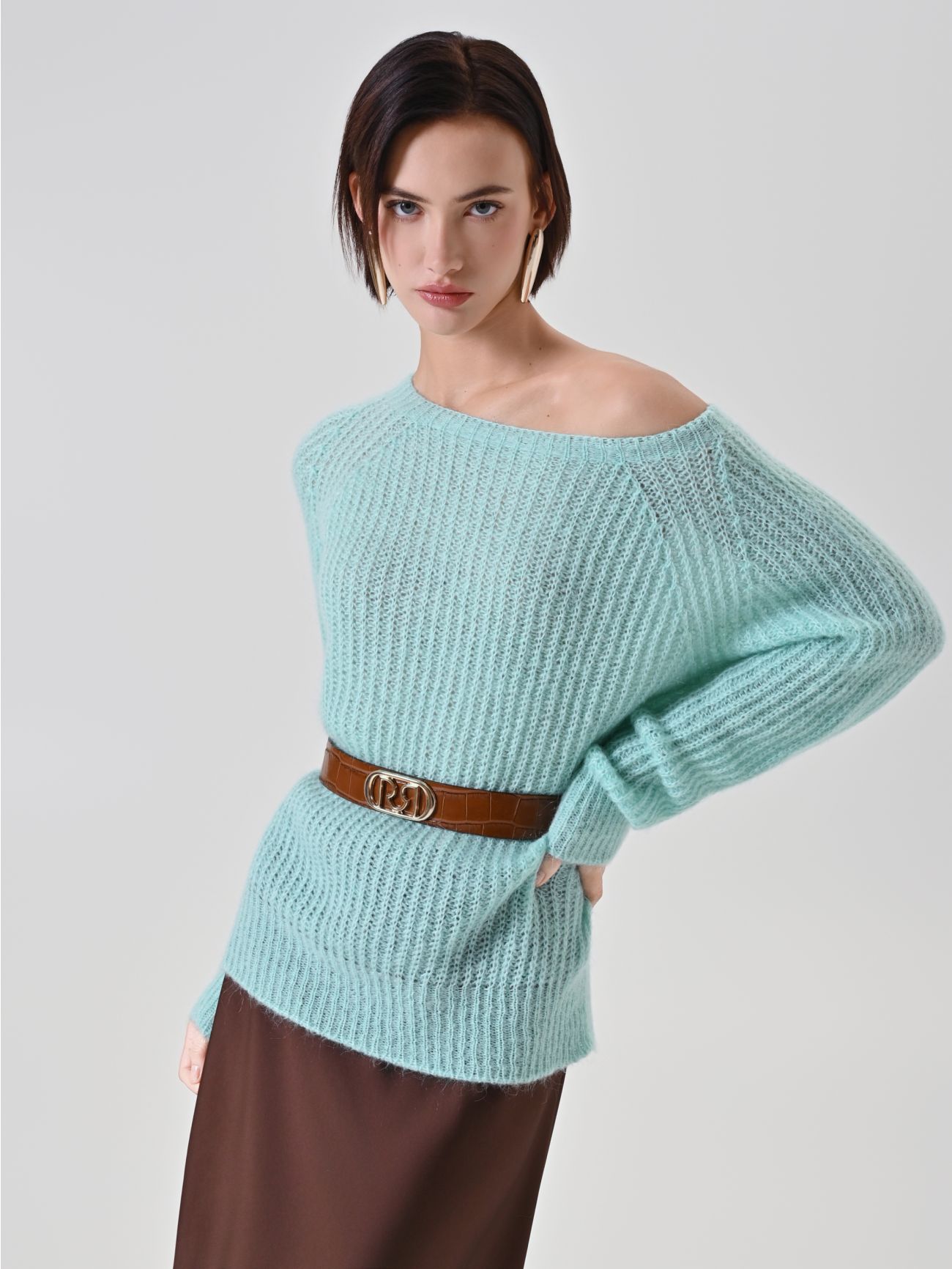 Mint Green Mohair-Blend Sweater 0 Rinascimento Mint Green Mohair-Blend Sweater sp_e1