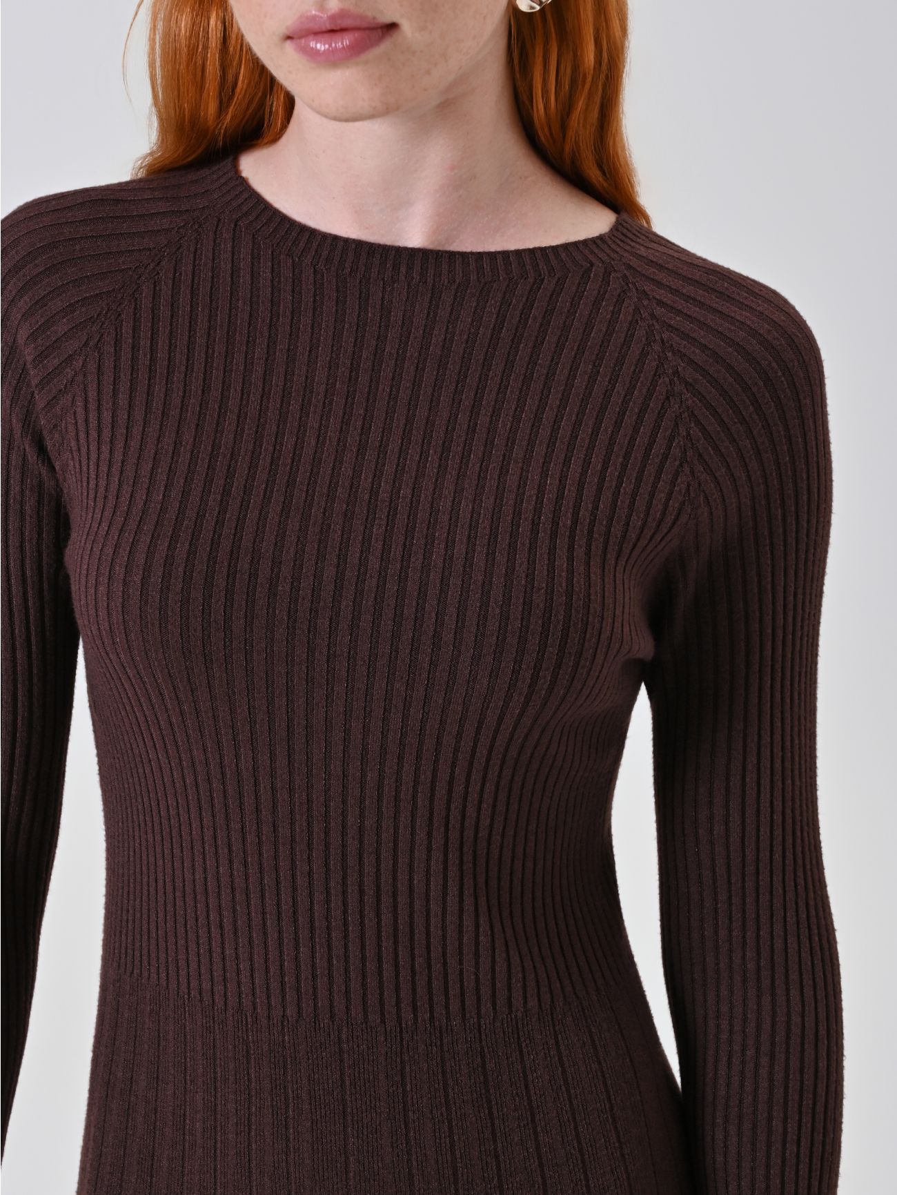 Abito Marrone in Maglia in_i5
