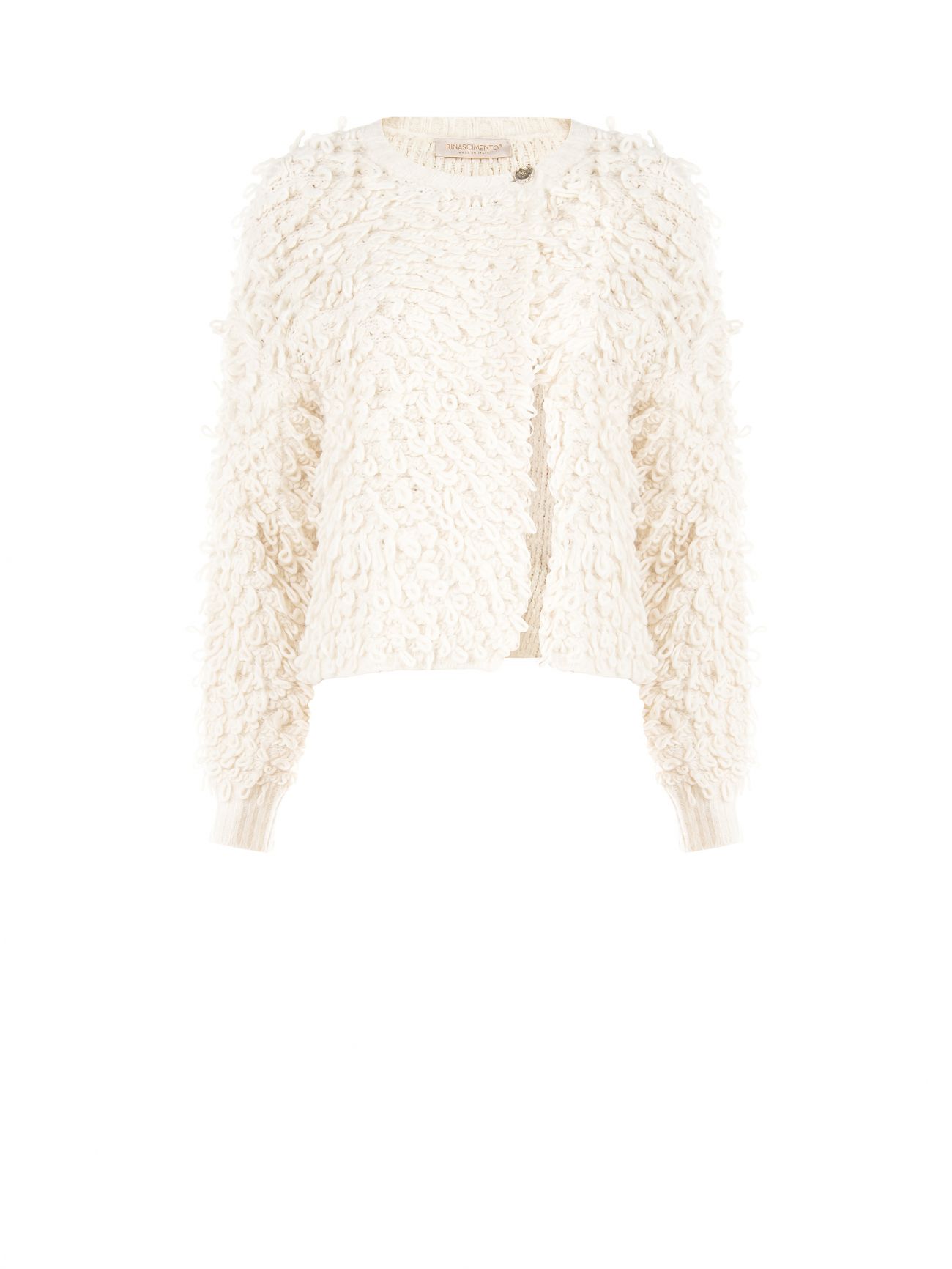 Cardigan écru en maille bouclée det_4