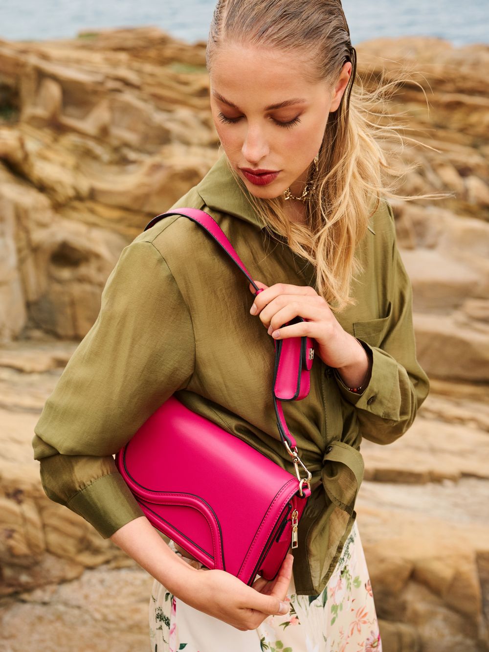 Borsa in Simil Pelle Fuxia