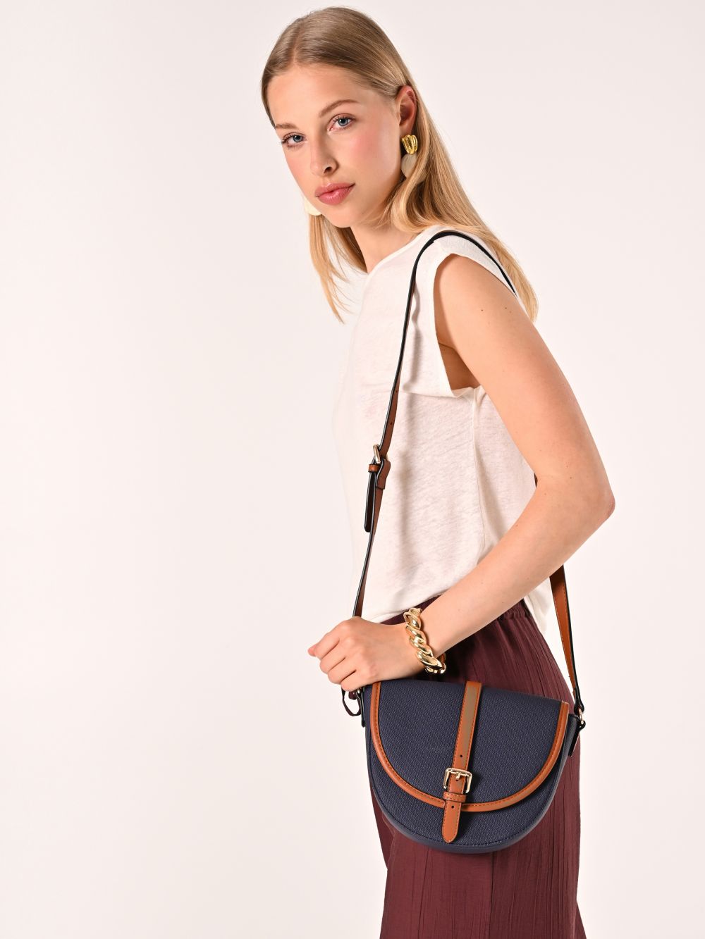 Borsa a Tracolla effetto Canvas