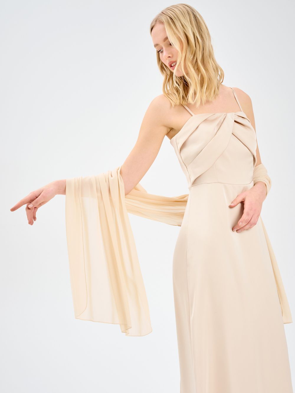 Stola in Georgette Beige