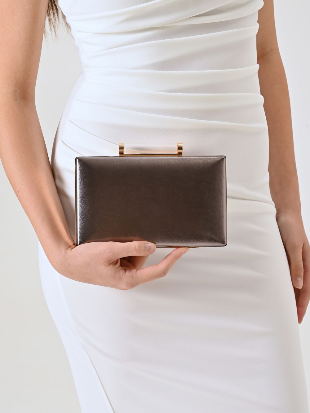 Clutch Glitter Grigio Piombo
