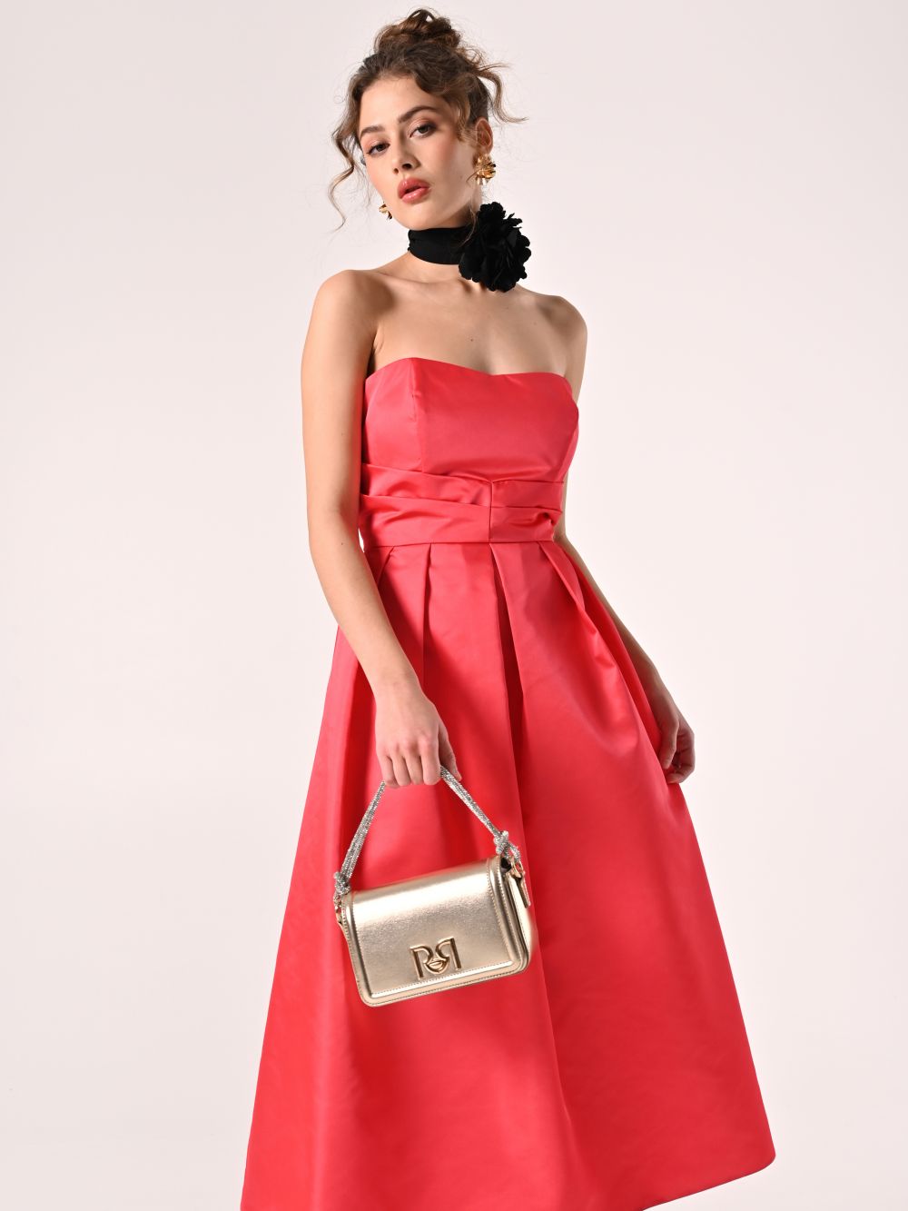 Abito Bustino a Ruota in Twill Camelia