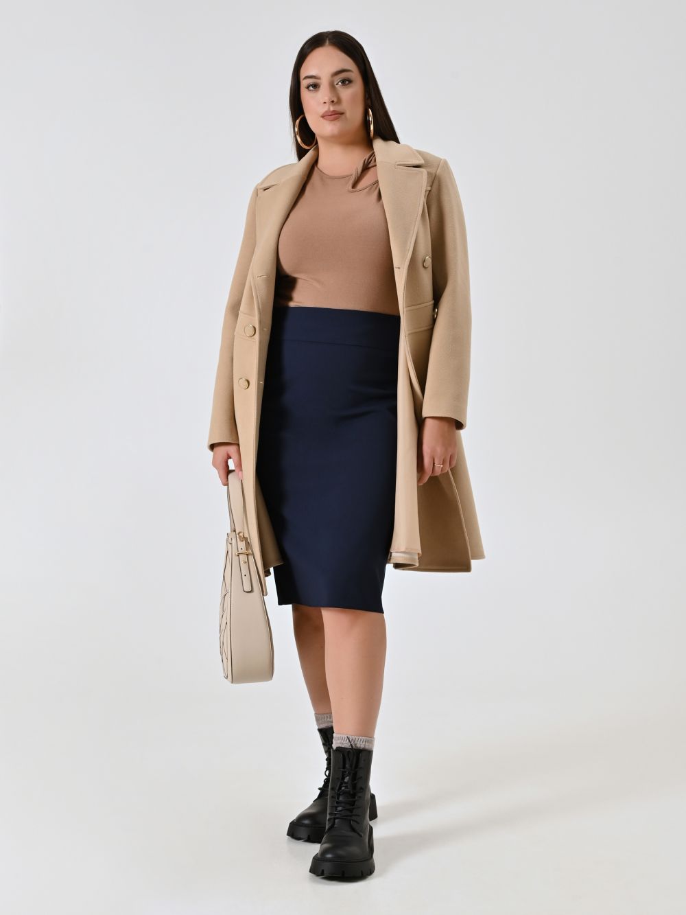Curvy Blue Pencil Skirt