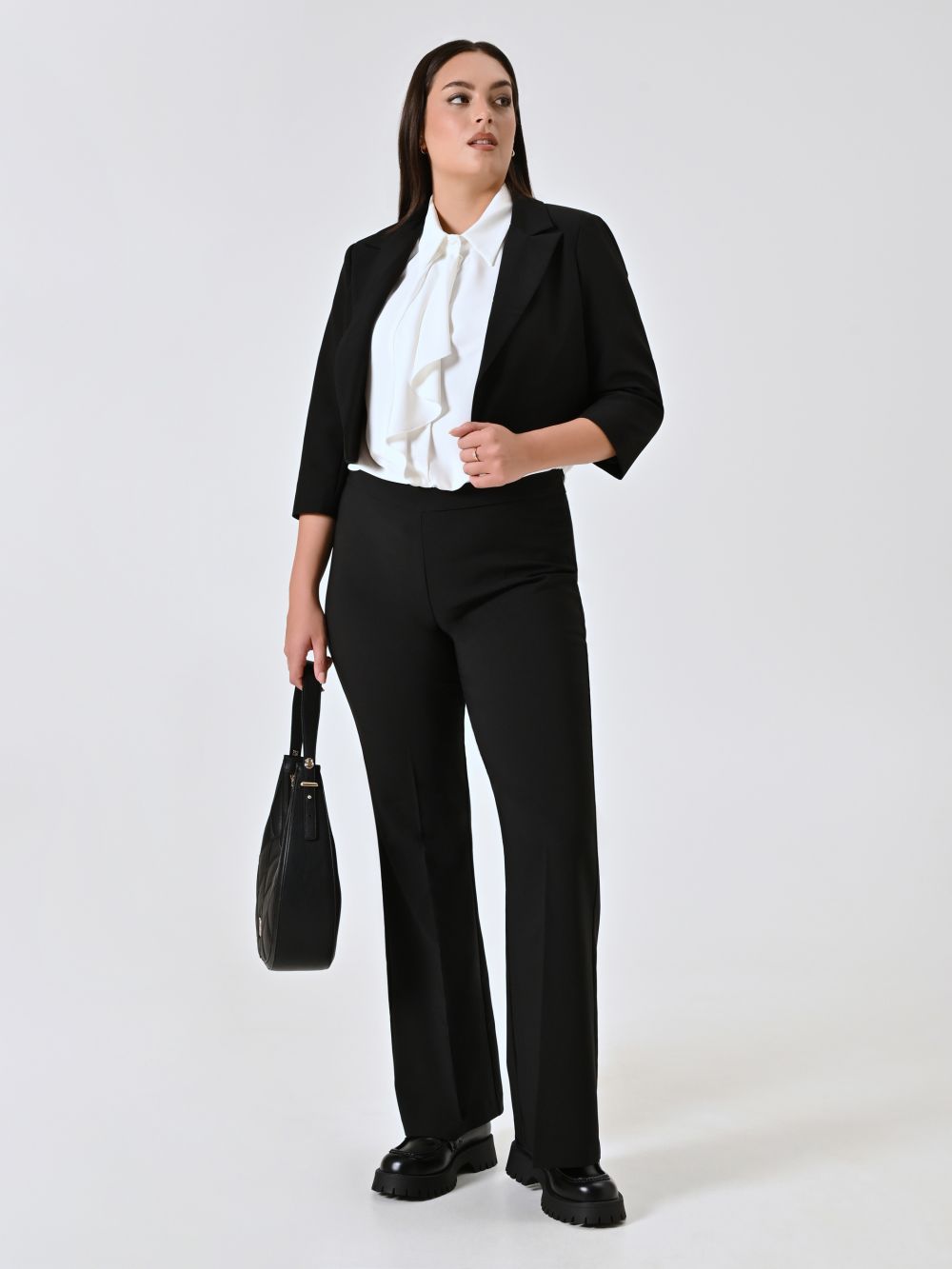 Pantalon pattes d'éléphant Curvy noir