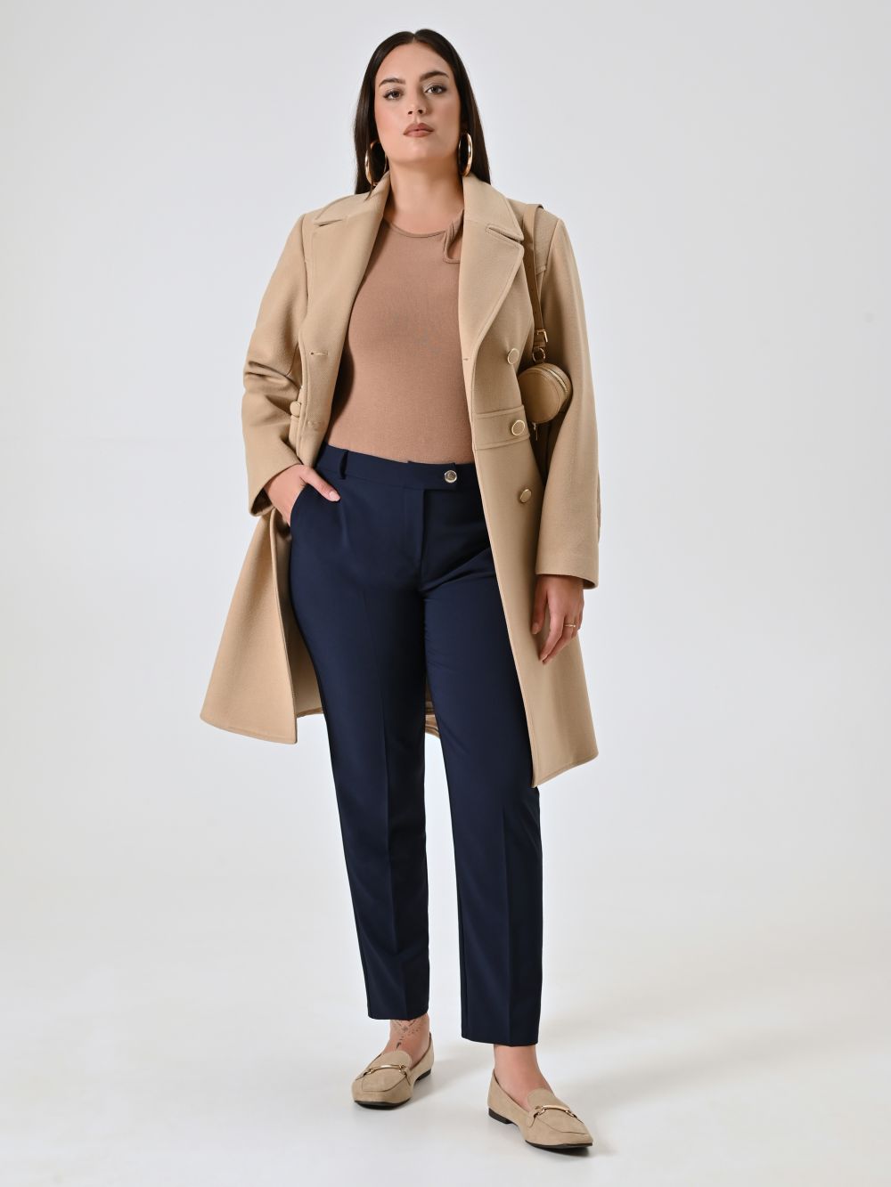 Pantaloni Curvy Straight Blu