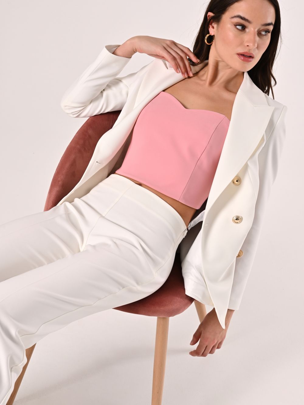 Top in Powder Pink Technical Fabric
