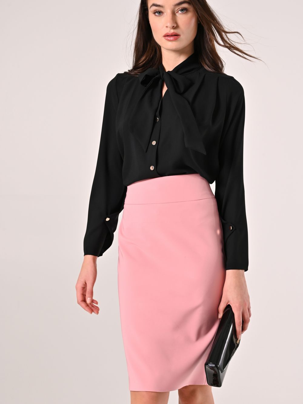 Skirt in Powder Pink Technical Fabric