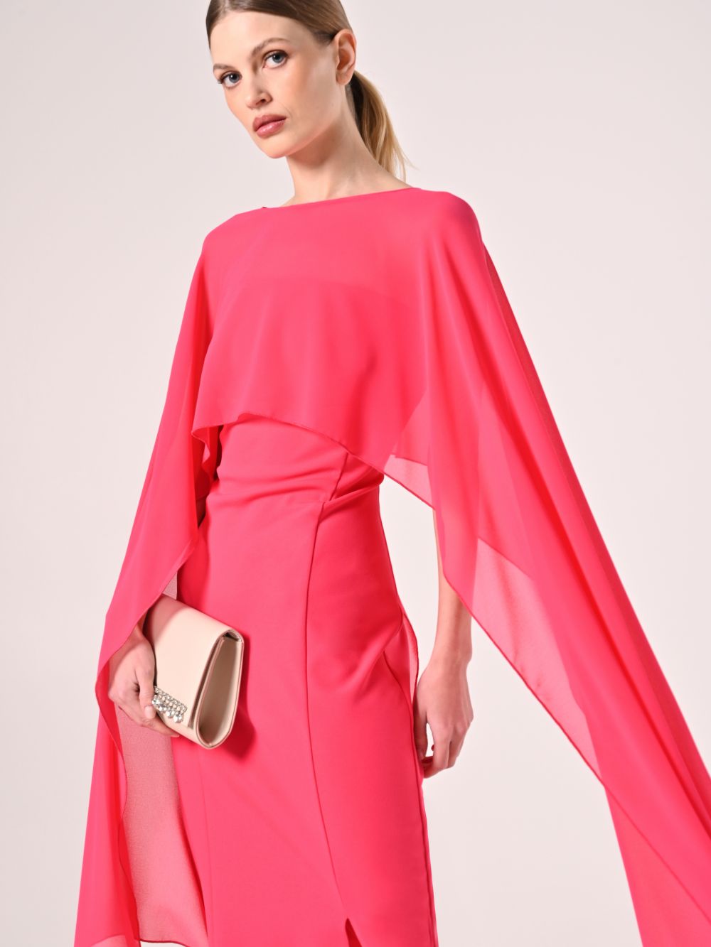 Coprispalle in Georgette Fuxia