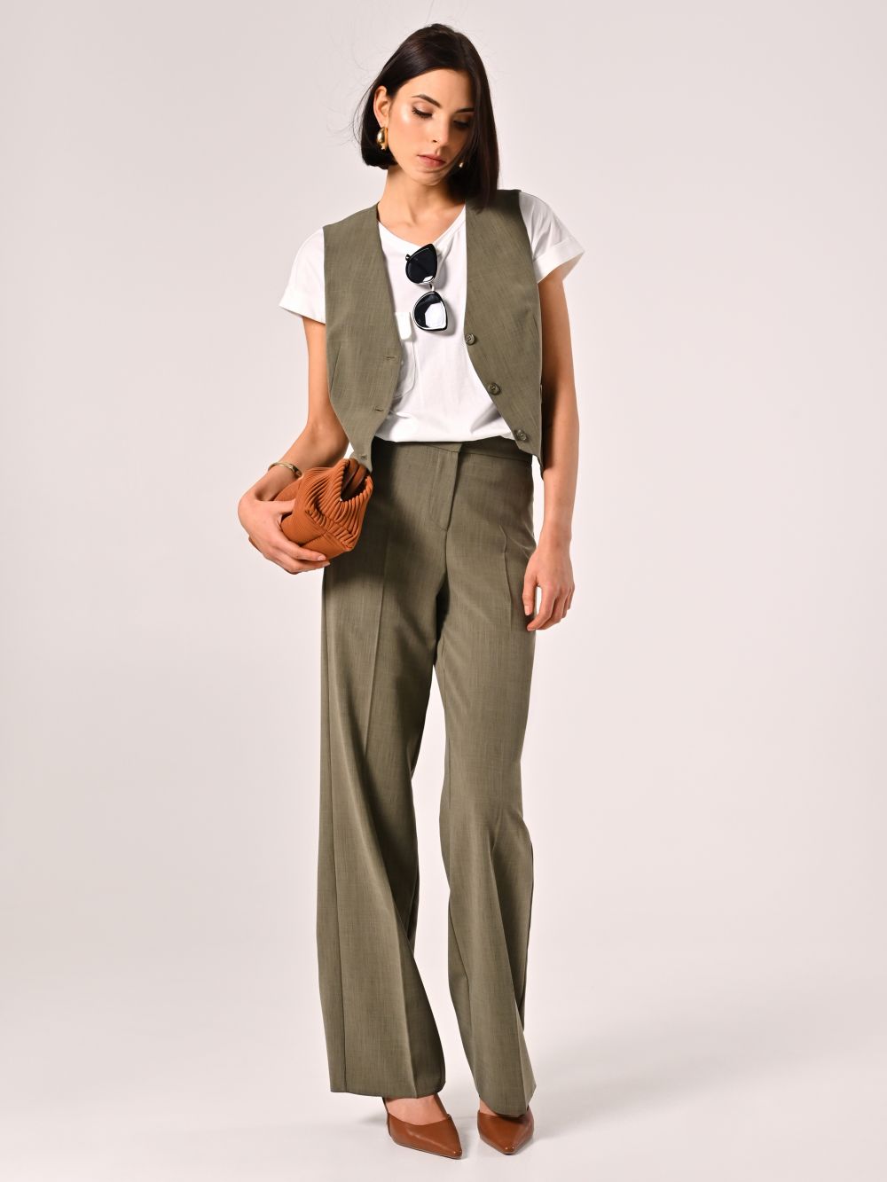 Pantaloni Verde Militare in Poliviscosa