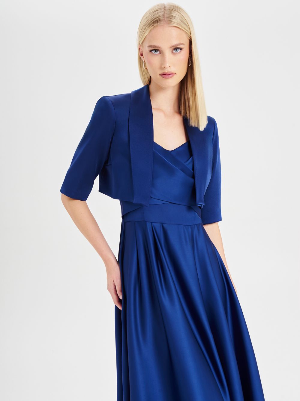 Rinascimento atelier Blue Satin Shrug