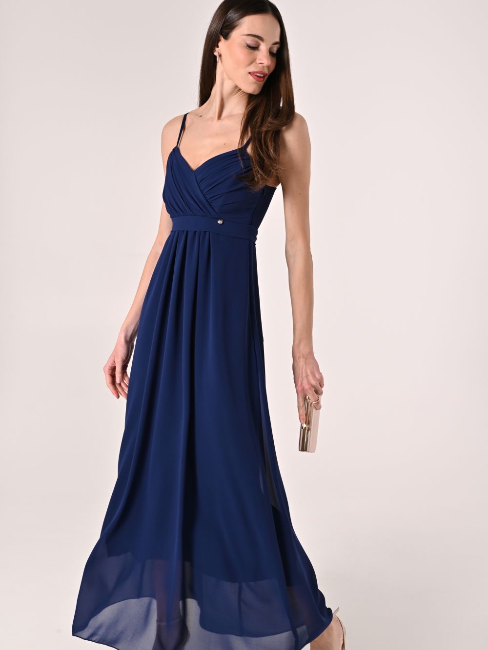 Abito taglio Impero  in Georgette Blu