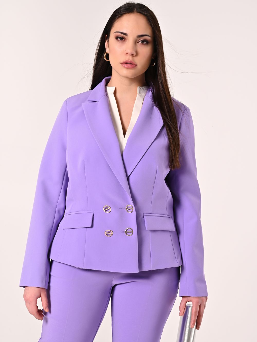 Giacca Curvy Lilla in Tessuto Tecnico