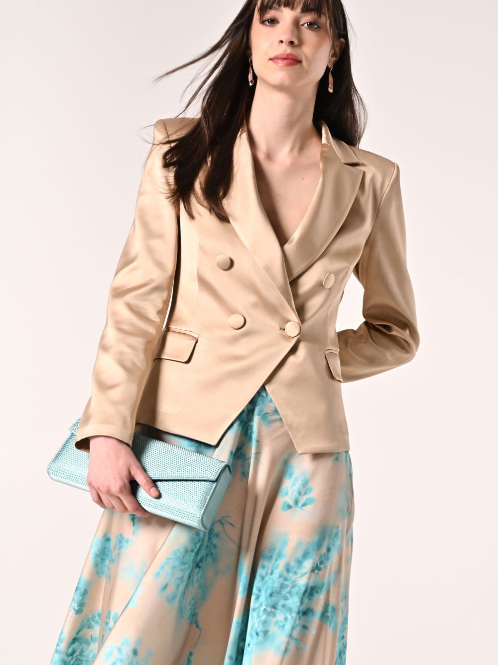 Dark Beige Viscose Satin Jacket