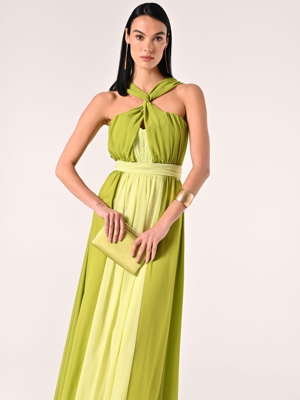Two-tone long dress