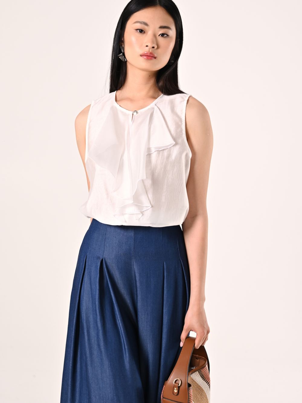 White Ruffled Blouse