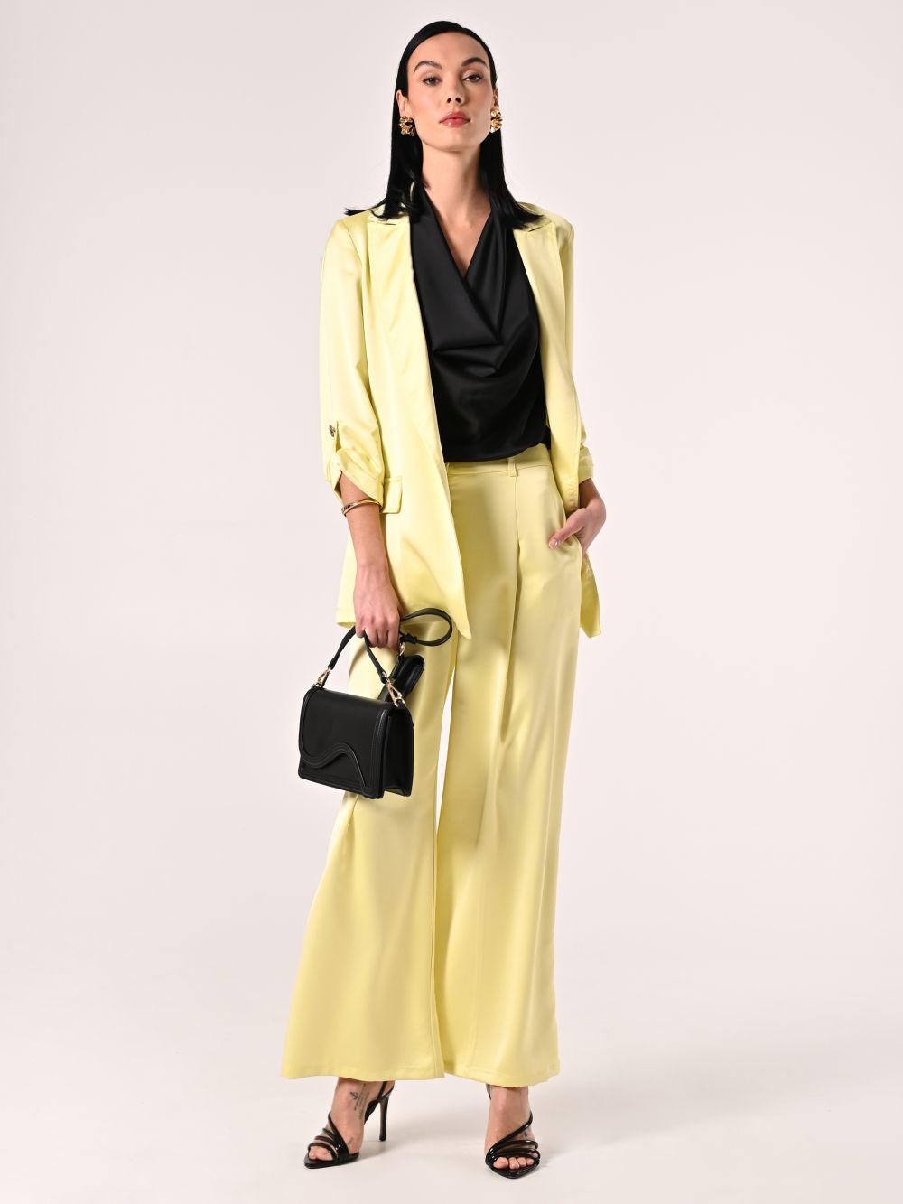 Pantaloni Gialli in Raso