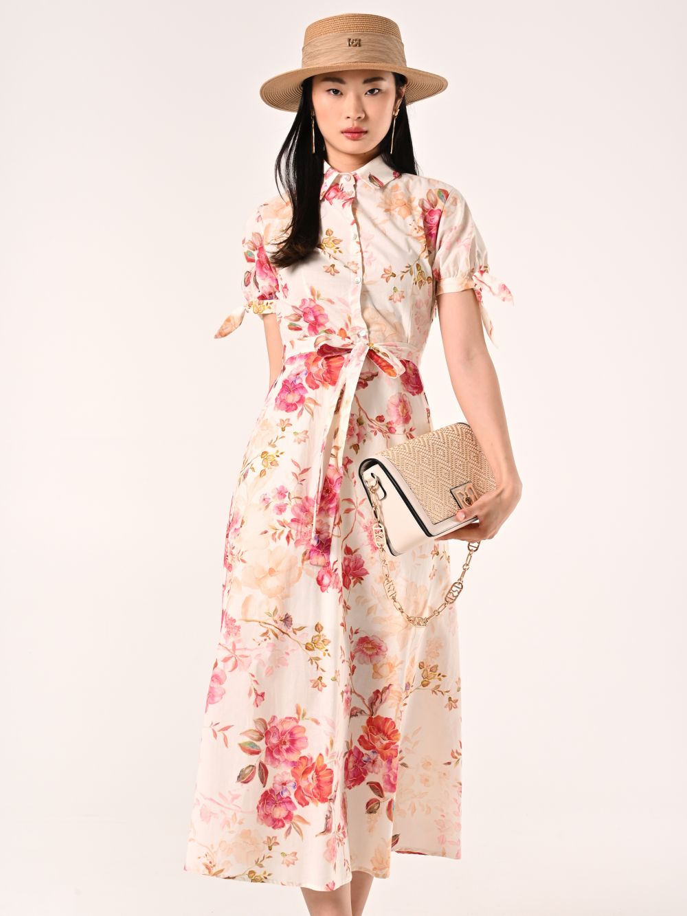 Chemise Dress in Floral-print Cotton