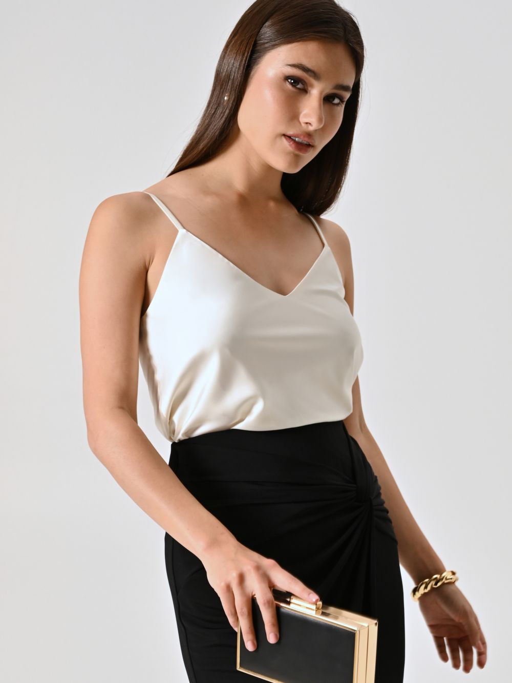 Top Spalline Sottili Bianco