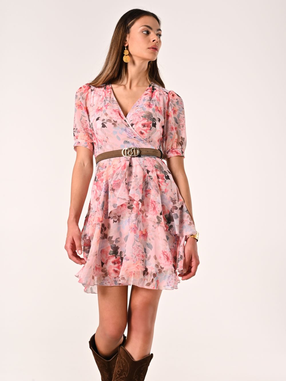 Flouncy Floral-print Dress