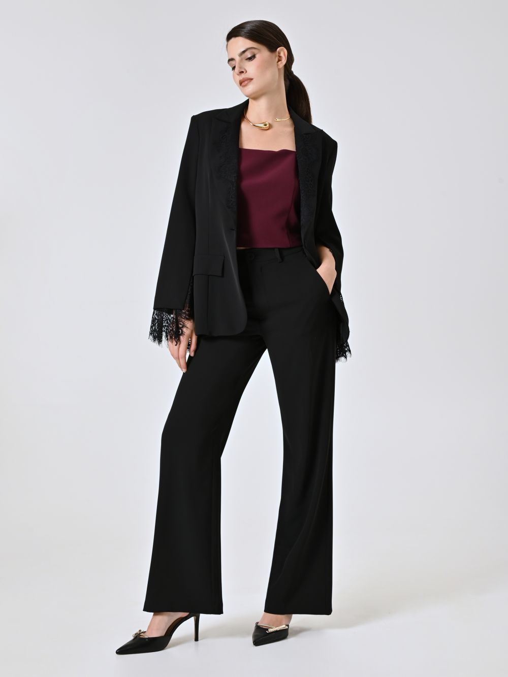 Pantaloni Neri in Cadi 
