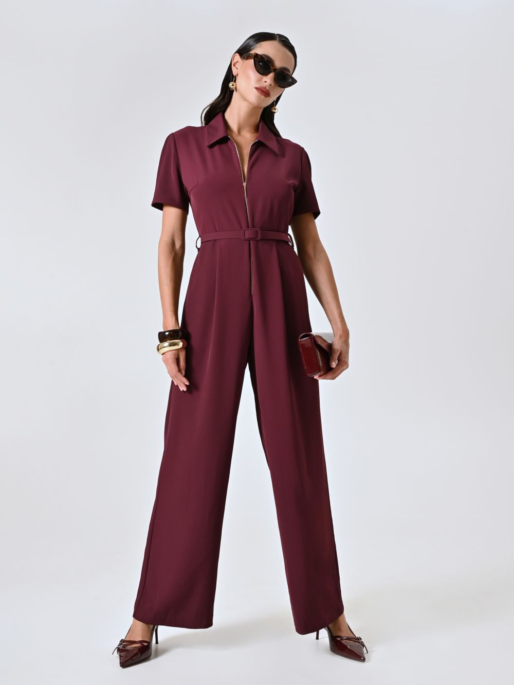 Tuta Bordeaux con Zip 