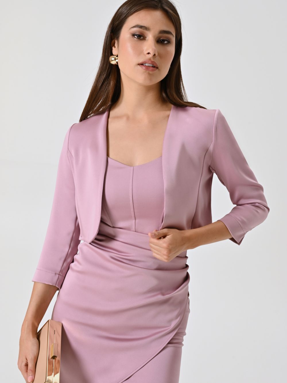 Coprispalle in Raso Rosa Malva