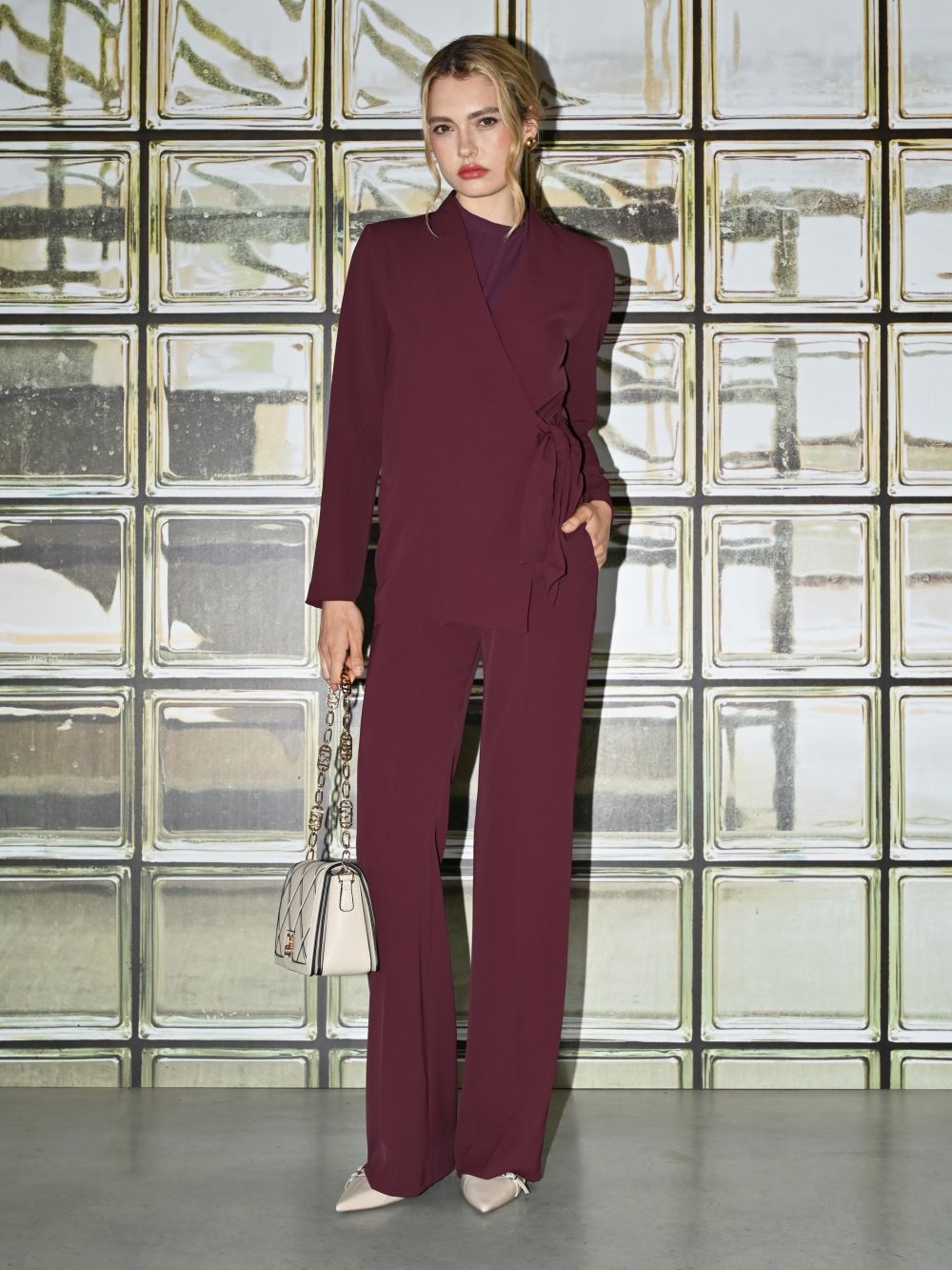 Pantaloni Bordeaux in Cadi