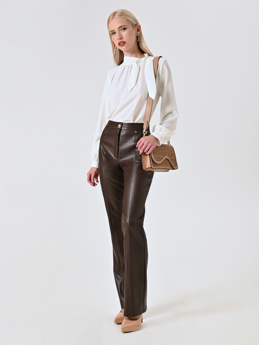 Pantaloni Marroni Simil Pelle