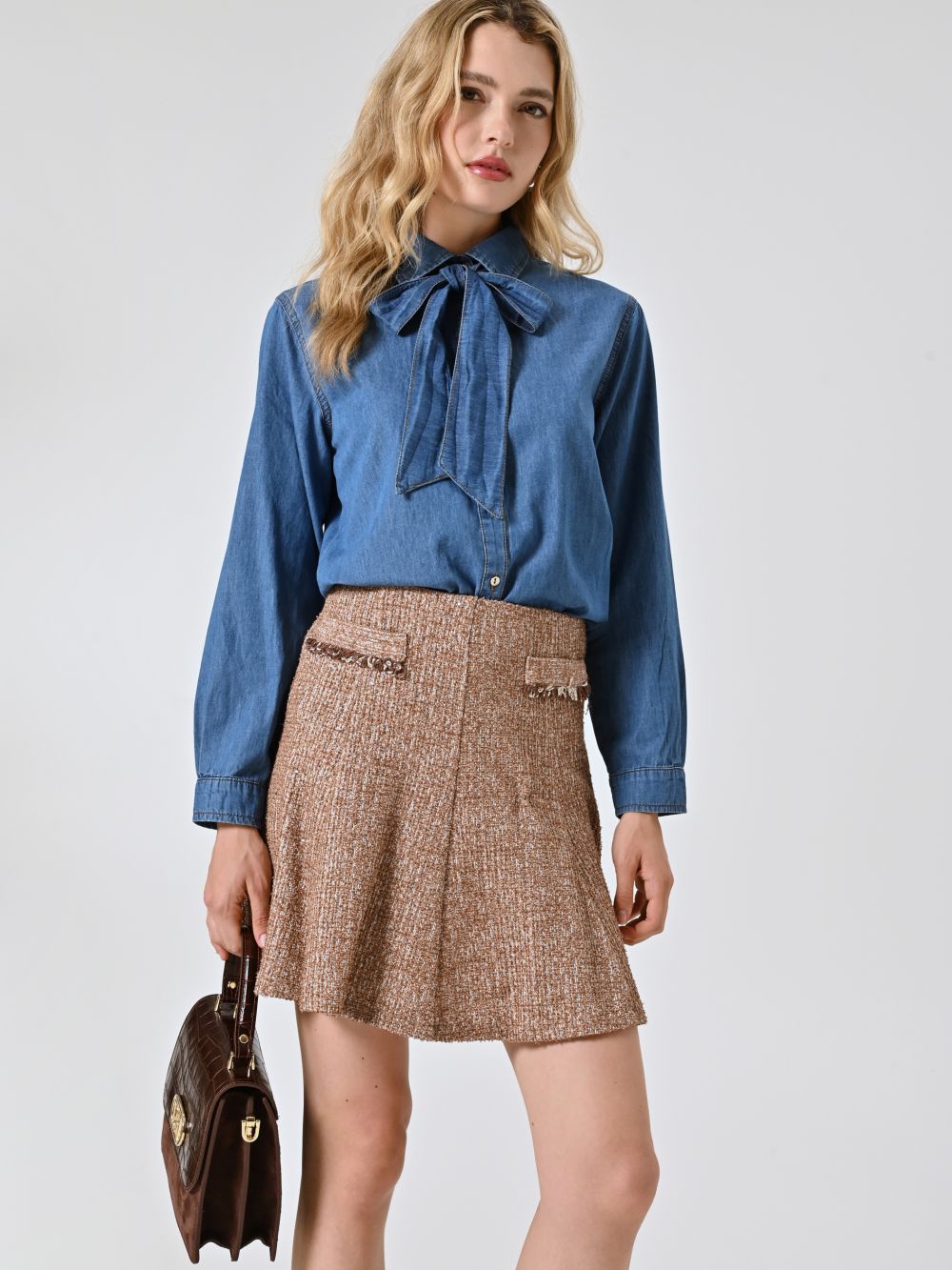 Gonna in Tweed Paillettes