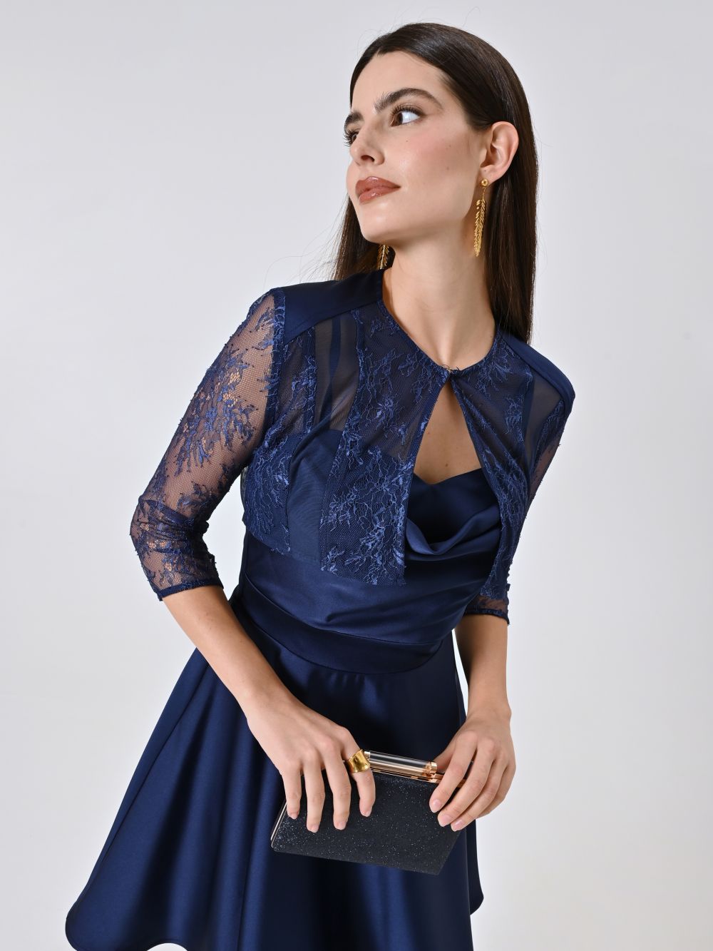 Blue Satin Shrug