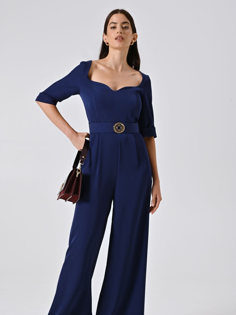 Tuta Blu con Scollo a Cuore in Cadi