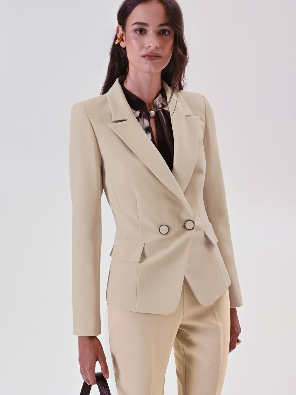 Giacca Doppiopetto Beige 