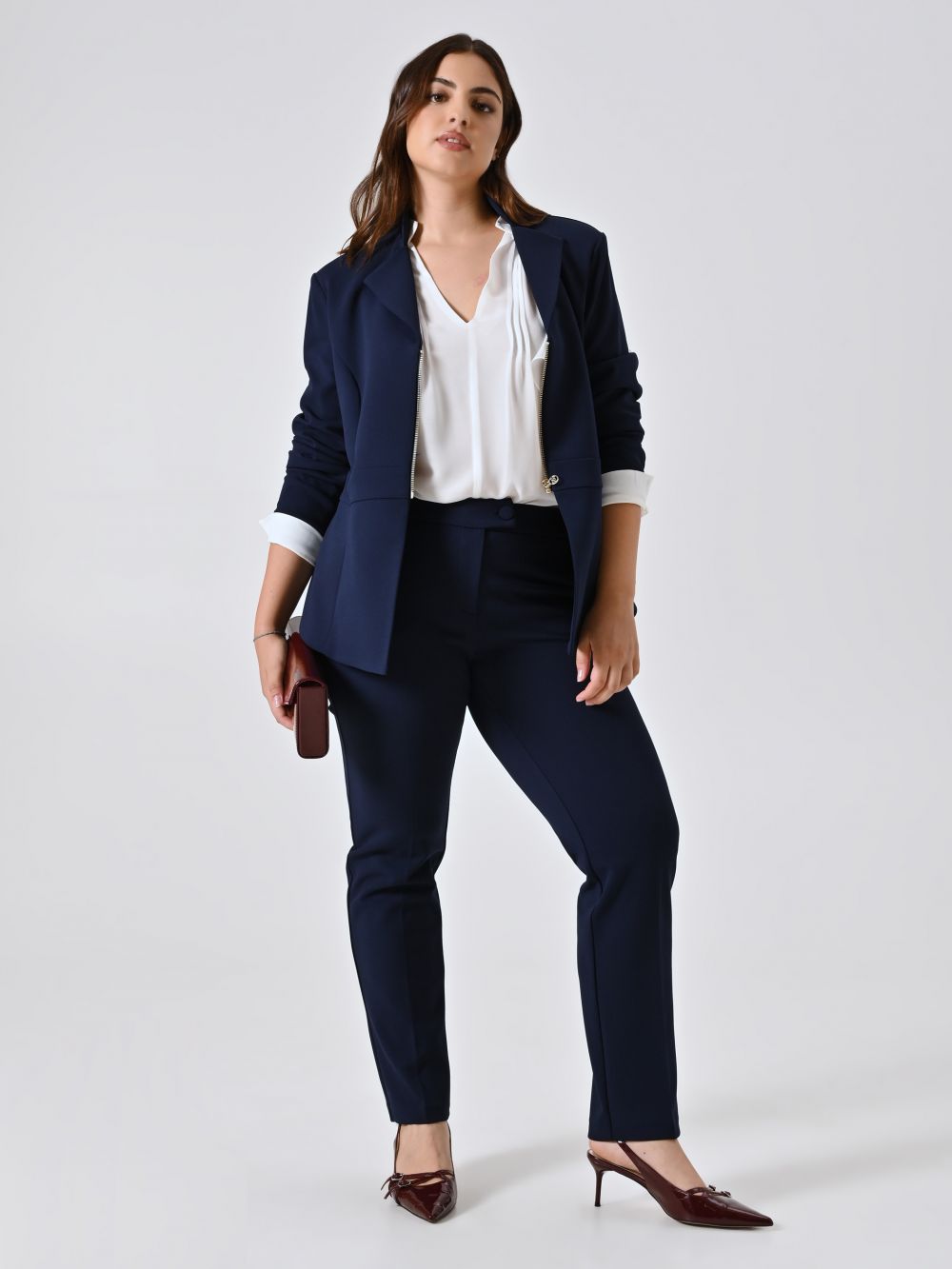 Pantaloni Curvy in Scuba mano Crepe