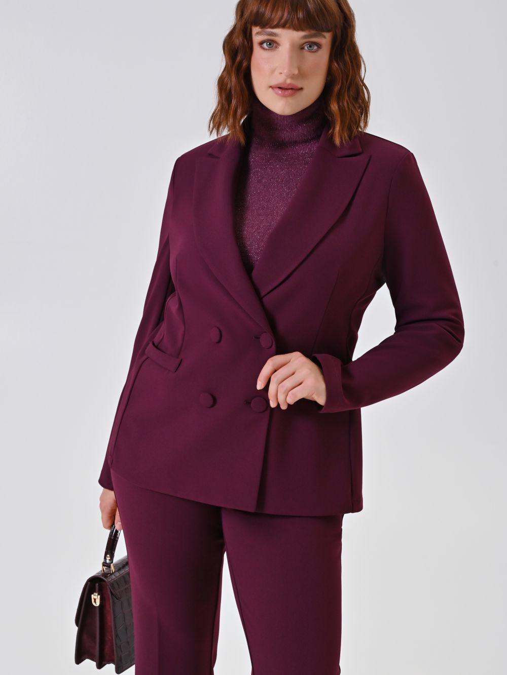 Giacca Curvy Bordeaux Doppiopetto