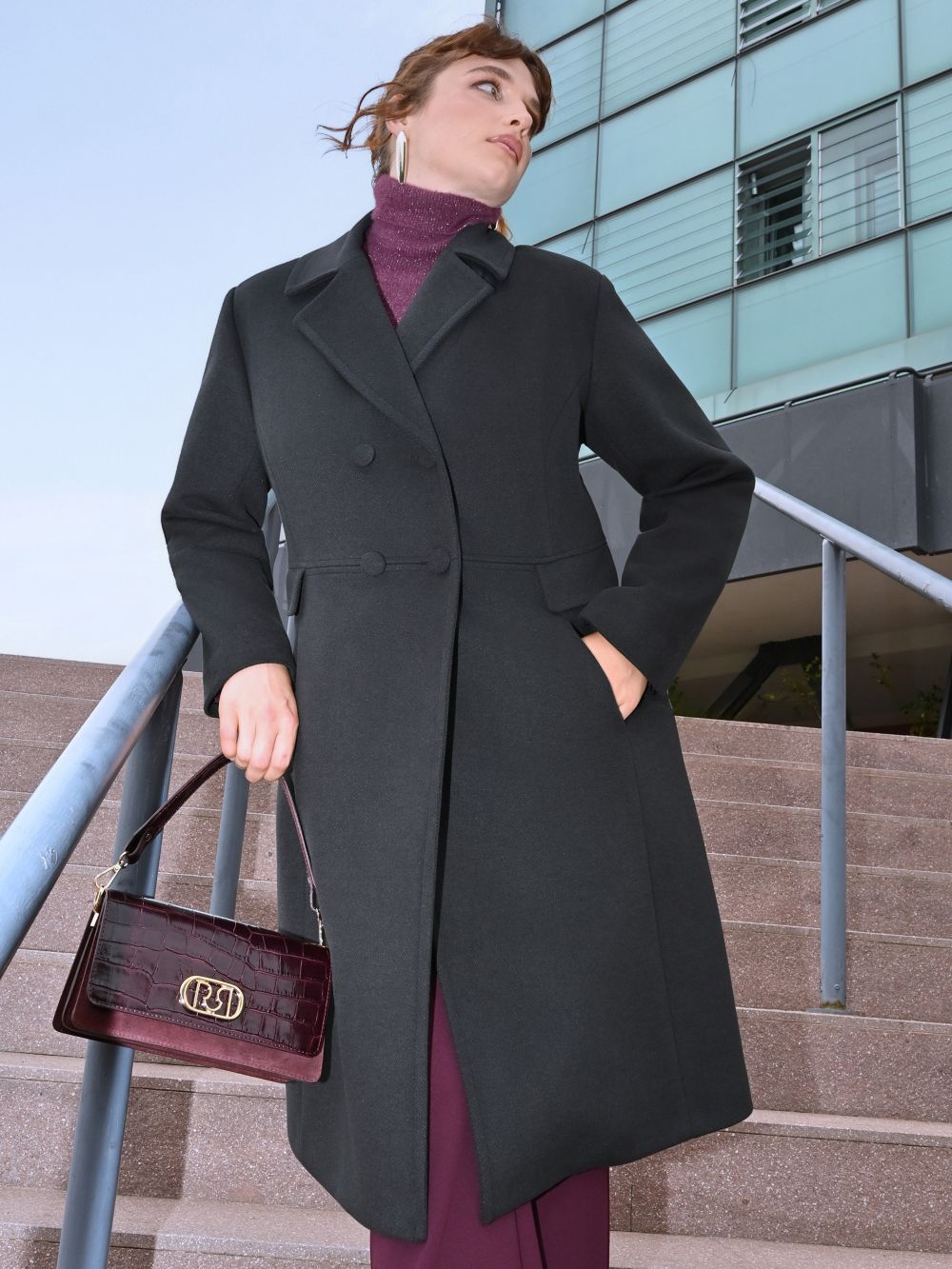 Curvy Black Velour Coat