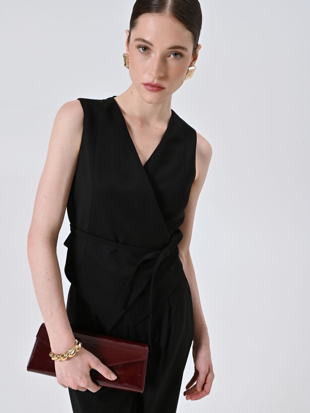 Gilet Incrociato Nero