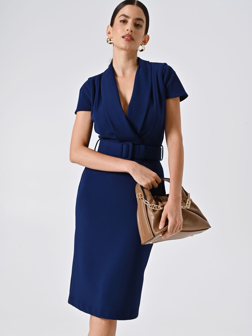 Tubino Blu in Scuba Mano Crepe