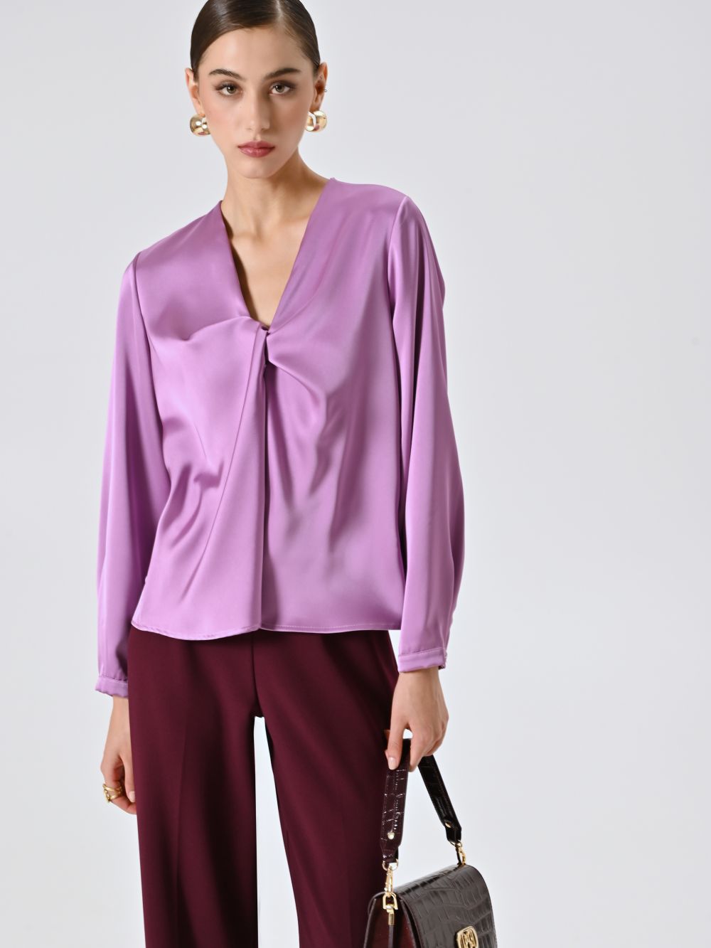 Blusa con Nodo Rosa Orchidea