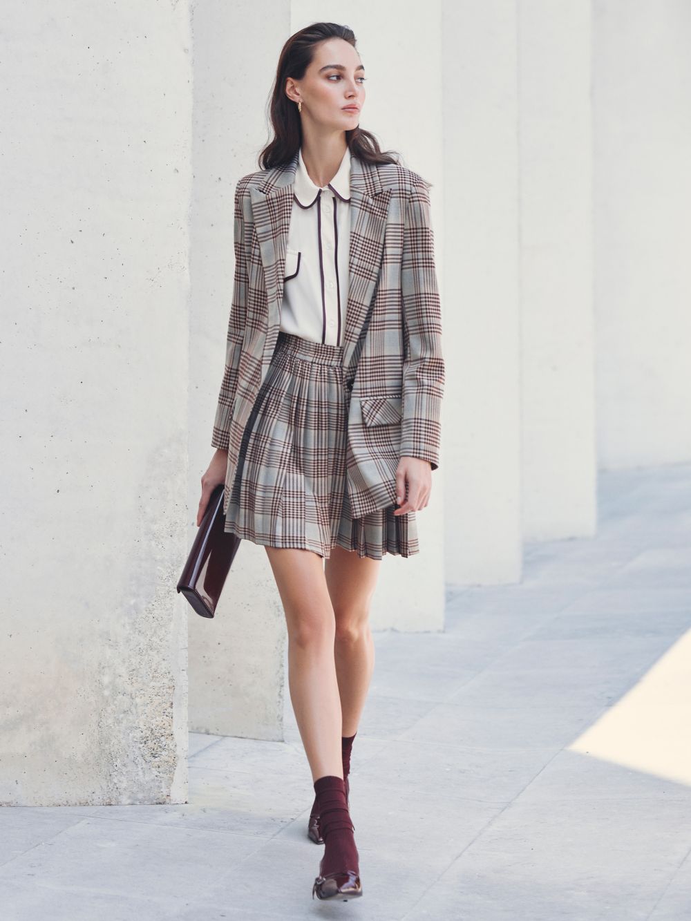 Camicia con Piping Bordeaux