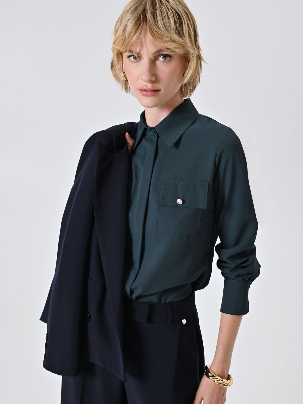 Camicia Verde con Utility Pockets
