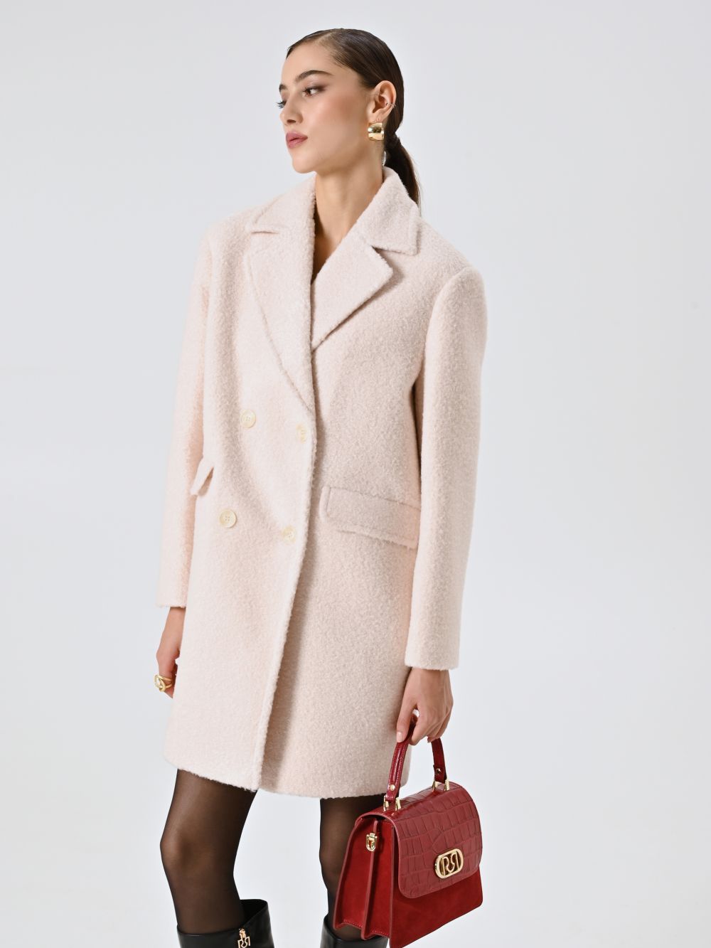 Cappotto Bianco Bouclé