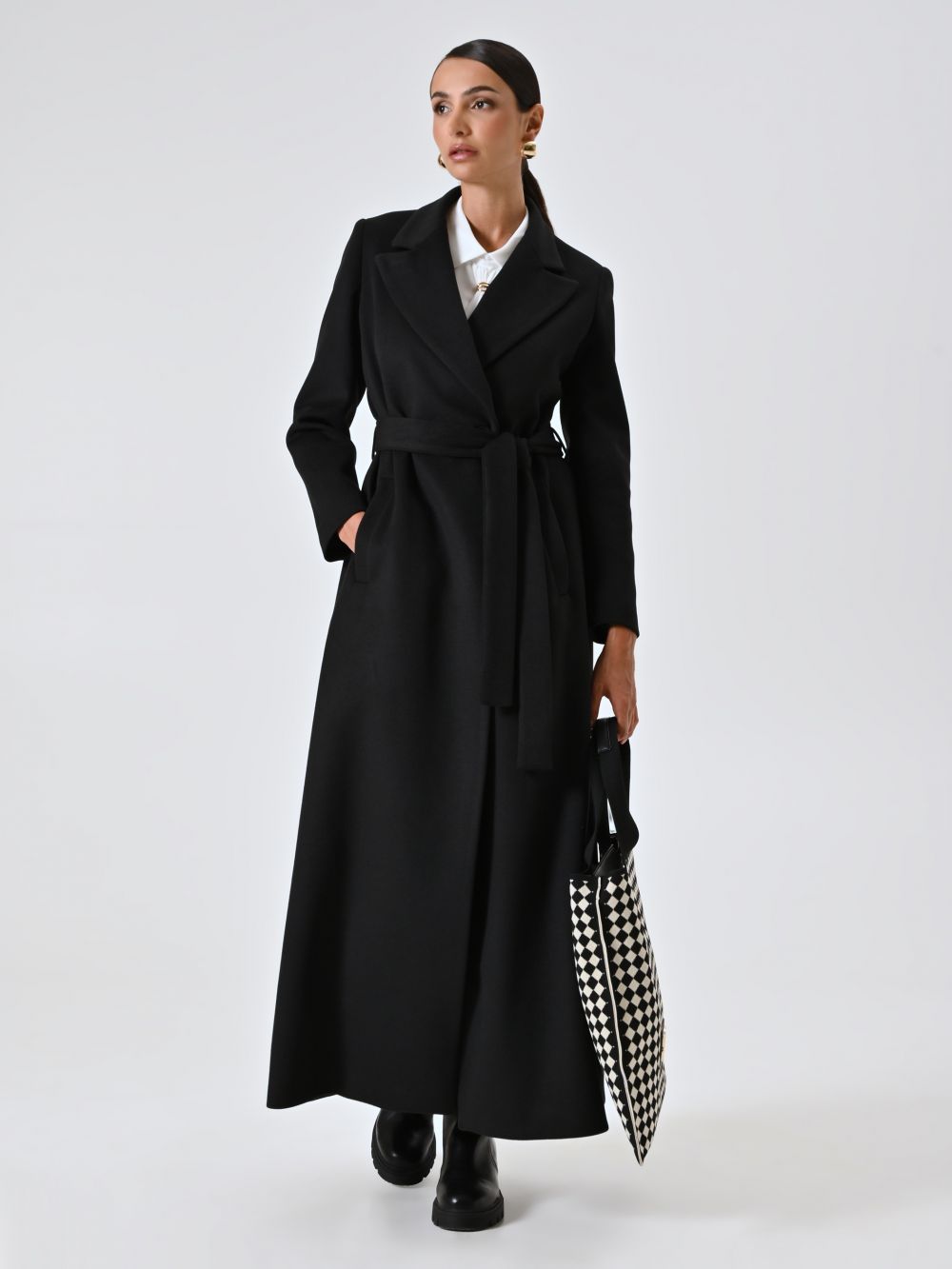 Cappotto Lungo Vestaglia Nero