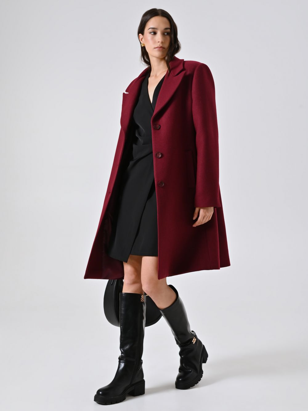 Cappotto Midi Bordeaux 